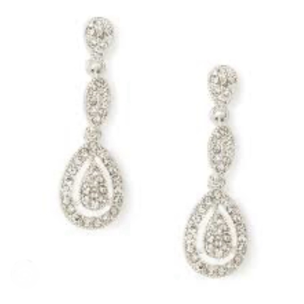 Elegant Rose Gold Tone Drop & Dangle Rhinestone Earrings